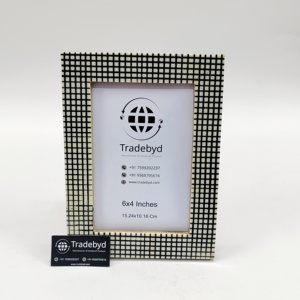 Handmade Wooden Photo Frame with Horn and Bone Inlay <b>Square</b> Shape Indian Handicraft Frame for Luxury Decor by Tradebyd - Product Image 5