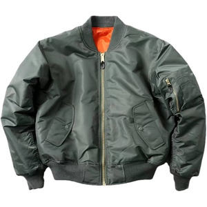 2024 hiver Logo personnalisé université veste mode décontracté toile vol veste haute rue imperméable coupe-vent poche latérale Bomber - Product Image 3