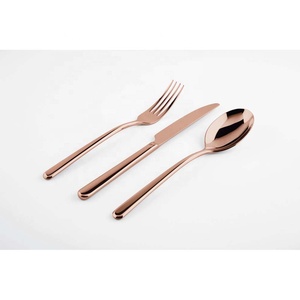 En bois poli incroyable longue poignée ronde en acier inoxydable or poli argenterie concepteur personnaliser couverts - Product Image 3