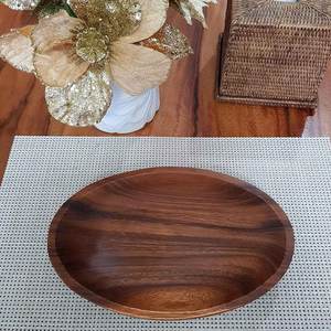 Cuenco de madera para servir, diseño moderno y elegante, cuenco ovalado de madera de Acacia para servir alimentos, usos para servir ensaladas - Product Image 6