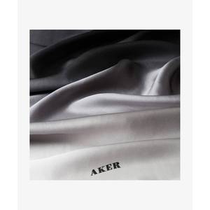 Black Grey Gradient Silk Square Scarf with Custom Design - Product Image 3
