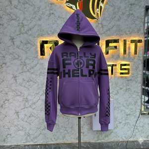 OEM Service Now Available In Adjustable Rate Zipper <b>hoodie</b> <b>Purple</b> Printed factory made cheap price hoodies <b>men</b> <b>men's</b> hoodies - Product Image 1
