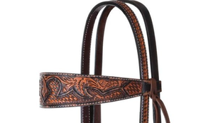 Harnais de Cheval Western en Cuir Premium de Haute Qualité, Tête de Cheval Ornée de Motifs Floraux Gravés à l'Huile Légère, Personnalisable avec Logo et Couleur, Idéal pour la Course - Product Image 3