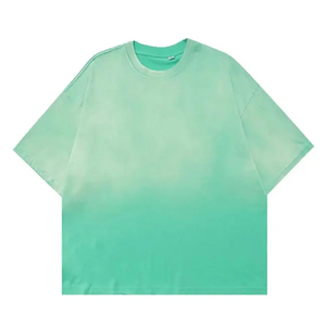 T-shirt uni oversize imprimé Dripping Technique T-shirt uni à manches courtes et col classique avec logo personnalisé délavé vintage - Product Image 1