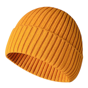 Nuevo gorro de punto plano personalizado de alta calidad, gorro cálido de invierno 100%, gorro acrílico para hombres y mujeres, gorro para ropa informal Unisex - Product Image 1