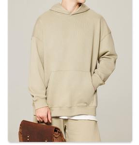 350g เสื้อมีฮู้ดผ้าฟลีซหนาสีทึบของผู้ชายเสื้อมีฮู้ดแบบสวมหัวธรรมดาเสื้อมีฮู้ดลำลองไซส์ใหญ่พิเศษโลโก้พิมพ์ลายออกแบบได้ตามต้องการ - Product Image 4