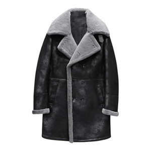 2025 Classic <b>Sheepskin</b> Leather Stand Zipper Front High Quality Breathable Windproof Winter Bomber <b>Jacket</b> Moto Biker Style Unisex - Product Image 5