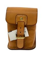 Sac de taille en cuir de vachette de style vintage unisexe pochette à bandoulière étanche pour homme de couleur beige simple et chic