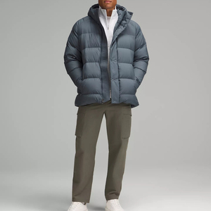 Veste matelassée en toile pour homme avec col montant - Légère et chaude, écologique, imperméable, idéale pour porter en superposition avec des sweats à capuche, vêtements d'extérieur - Product Image 2