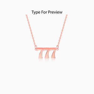 Oro Rosa personalizado Triple numérico fino colgante collar elegante encantos - Product Image 2