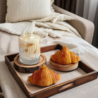Bougie parfumée artisanale en cire de soja non toxique en forme de croissant, cadeau créatif pour Noël