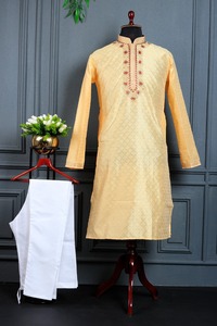 Pyjama Kurta en soie pour hommes indiens de superbe qualité élégant tenue de festival ethnique pour les fêtes Collection exclusive Pyjama Kurta - Product Image 5