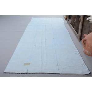 พรมตุรกีโบราณแบบทันสมัย4.1 x 12.8ft สีน้ำเงินวัสดุขนสัตว์วิสคอสพร้อมยางรองสำหรับห้องนั่งเล่นห้องโถง - Product Image 3