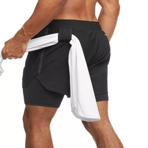 2025 Short d'entraînement de course Logo personnalisé Short de sport de gymnastique à compression à double pont Hommes - Product Image 5