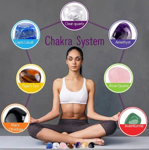 Vente en gros de cristaux de pierre naturelle à 7 chakras ensemble de pierres de guérison pour l'énergie Feng Shui Reiki équilibre de guérison kit de cristal de pierre pour chakra - Product Image 5