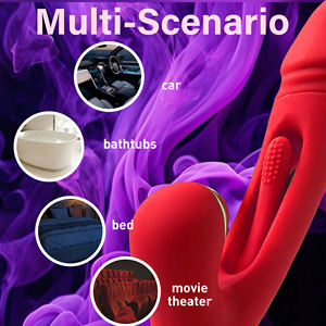 3-in-1 tongkat pijat bergetar kelinci 7 mengetuk Licking mode merangsang g-spot klitoris USB pengisian dewasa mainan seks Erotis - Product Image 4