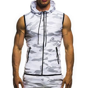 Men Workout Hooded Tank Tops Sports Bodybuilding Stringer Muscle Cut Off T Shirt Men's <b>Sleeveless</b> Gym <b>Hoodies</b> - Product Image 3