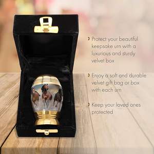 Wild Horses <b>Keepsake</b> Urns <b>for</b> Human <b>Ashes</b> with Velvet Gift Box <b>for</b> Cremation <b>Keepsakes</b> <b>for</b> <b>Ashes</b> - Product Image 3