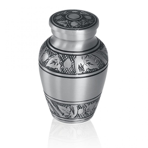 งานศพงานศพทองเหลืองโลหะเงินโกศสวยงามโกศด้วยเถ้ามนุษย์และสัตว์เลี้ยงสูญหายและแสดงความเสียใจตกแต่งโดย ayaans - Product Image 1