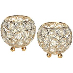 Latest Home Decor and Wedding Table Decoration Galvanized Wire <b>Candle</b> <b>Holder</b> with Nickel Finished Crystal Beads Metal Material - Product Image 1