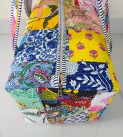 Sac de voyage en coton fait main, patchwork multicolore, sac de voyage matelassé, sac de voyage matelassé, sac de rangement multi-usages
