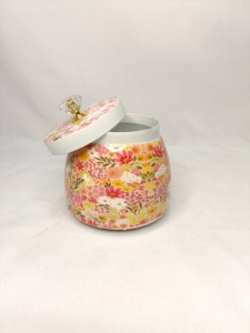 กล่องผลไม้ทำจากสแตนเลสแบบแห้งอุปกรณ์ตกแต่งโต๊ะเคลือบสำหรับทำอาหารฝาปิดอะคริลิกเครื่องครัวลายดอกไม้ - Product Image 6