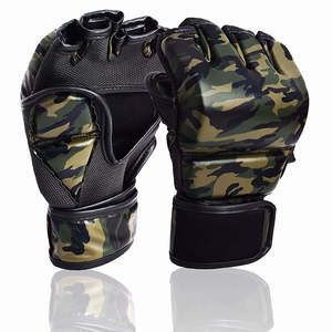 Entrenamiento de artes marciales Diseño personalizado Guante de entrenamiento MMA de alta calidad Camuflaje Cuero Boxeo Guantes MMA más vendidos - Product Image 1