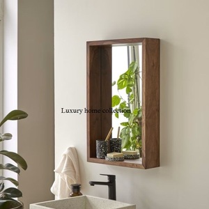 Cadre de miroir en bois fabriqué à la main avec un élégant design antique pour la décoration murale intérieure du salon ou du couloir - Product Image 6