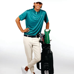 Pantalones deportivos con logotipo estampado bordado personalizado, pantalones de tenis elásticos de cuatro vías de poliéster, pantalones transpirables para correr de Golf para hombre - Product Image 3