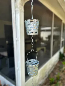 Chaîne de pluie légère au design traditionnel en acier inoxydable pour décoration de jardin - Product Image 5