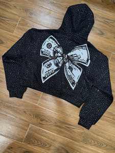 เสื้อฮู้ดดี้ครอปซิปผู้ชาย สไตล์สตรีทแวร์ฤดูหนาวแบบใหม่ ผ้าฝ้ายฟลีซโอเวอร์ไซส์ ประดับคริสตัล ลวดลายซีดจางแบบซันเฟด ลวดลายพิมพ์ดิจิทัล ล้างสีแบบแอซิดวอช - Product Image 3