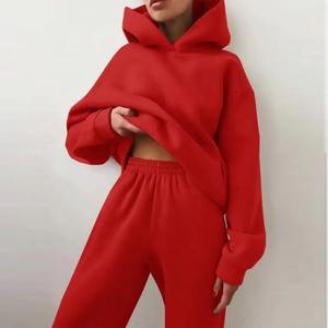Wholesale Stylish Women Tracksuit 2 Piece Oversized <b>Hoodie</b> & Pants Yoga, <b>Running</b> & Lounge Wear Customizable - Product Image 6