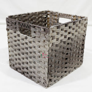 Artex Dong Thap Factory Handicraft Woven Storage <b>Basket</b> Multipurpose Organizer for Kitchen <b>Laundry</b> Home with <b>Plastic</b> Strap - Product Image 1