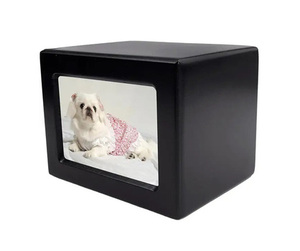 Urnas de cremación de madera hechas a mano de estilo americano de alta calidad, diseño moderno, recipientes para cenizas funerarias para gatos y perros, venta al por mayor - Product Image 5