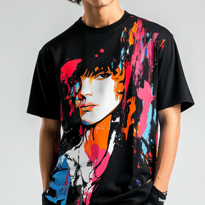 Venta al por mayor verano hombres ropa de calle Camiseta 100% algodón multicolor Tie-Dye secado rápido transpirable camisetas de gran tamaño para los hombres - Product Image 6