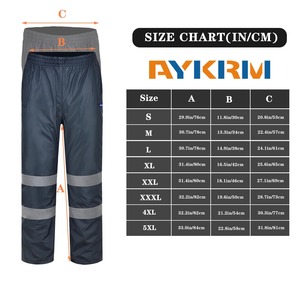 Pantalon de survêtement AYKRM haute visibilité, réfléchissant, décontracté, taille mi-haute, à rayures de sécurité, imperméable, coupe-vent, long, Oxford, pour le cyclisme, la randonnée, les voyages - Product Image 4