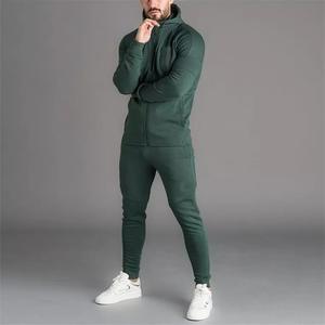 Vêtements de sport Gym Fitness Tech Survêtements d'entraînement en polaire Ensemble deux pièces pour hommes Logo personnalisé Survêtement de jogging pour hommes - Product Image 3