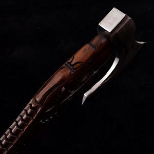 ขวานดามัสกัสแบบใหม่  มีดขวานสั่งทำพิเศษสำหรับขาย คุณภาพสูง ผลิตตามสั่ง พร้อมปลอกหนัง ด้ามไม้ - Product Image 4