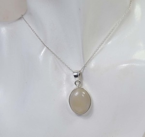 จี้รูปตะขอ unisex จี้เงินสีฟ้าเครื่องประดับรุ้งมูนสโตน925เงินจี้พลอยสเตอริงเดือนพลอยผลิตในเดือนกรกฎาคม - Product Image 2