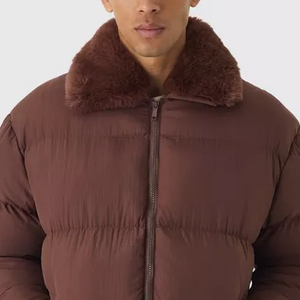 Men's Winter Bomber <b>Jacket</b> Custom Detachable Sheep Fur Zipper <b>Hooded</b> Knitted Warm Casual Style <b>Padded</b> <b>Jacket</b> - Product Image 2