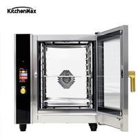 KitchenMax Horno Combi de Acero Inoxidable Comercial Inteligente Eléctrico con Horneado a Vapor Multiusos para Cocina Profesional
