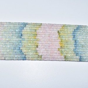 Cuentas de piedras preciosas sueltas Rondelle facetadas de Aguamarina múltiple de alta calidad, cuentas pulidas de 3-4mm para fabricación de joyas a precio mayorista - Product Image 6