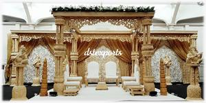 Mandap de Madera Tallada para Bodas, Mandap Indio con Diseño Paisley, Último Modelo de Mandap de Madera, Mandaps de Tendencia en EE. UU. para Ceremonias de Boda - Product Image 5
