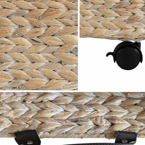 Cubo de almacenamiento debajo de la cama Rectangular de jacinto de agua estilo granja con ruedas y asas para baño o dormitorio de Vietnam B2B - Product Image 5