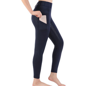 Leggings de Equitación de Cintura Alta Personalizados para Mujer, Diseño de Panel de Malla, Antideslizantes, Pantalones Ajustados de Montar a Caballo - Product Image 3