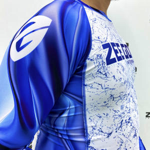 Vêtements de protection anti-éruptions cutanées à manches longues respirants et extensibles avec logo à sublimation personnalisée pour les arts martiaux de Muay Thai Jiu Jitsu Kimono - Product Image 5