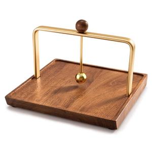 Porta Servilletas de Bar de Lujo, Base de Madera Maciza con Brazo de Presión de Metal, Agarre Seguro, Estilo Elegante para Mesa de Comedor o Bar en Casa - Product Image 2