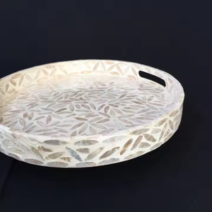 Maravilloso diseño con bandeja para servir con incrustaciones de hueso natural de alta calidad 100% y nuevo aspecto de Crescent Crafts - Product Image 3