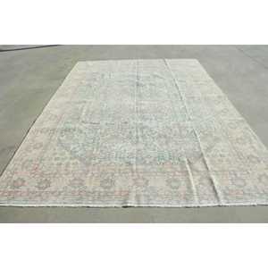 Alfombra Vintage de 8,1x11,4 pies, Alfombra Turca Azul con Diseño Floral de Lana - Product Image 1