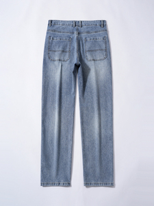 Printemps nouveaux hommes jambe droite jean coupe ample mince Denim pantalon confortable décontracté jeunesse mode marque Style - Product Image 5